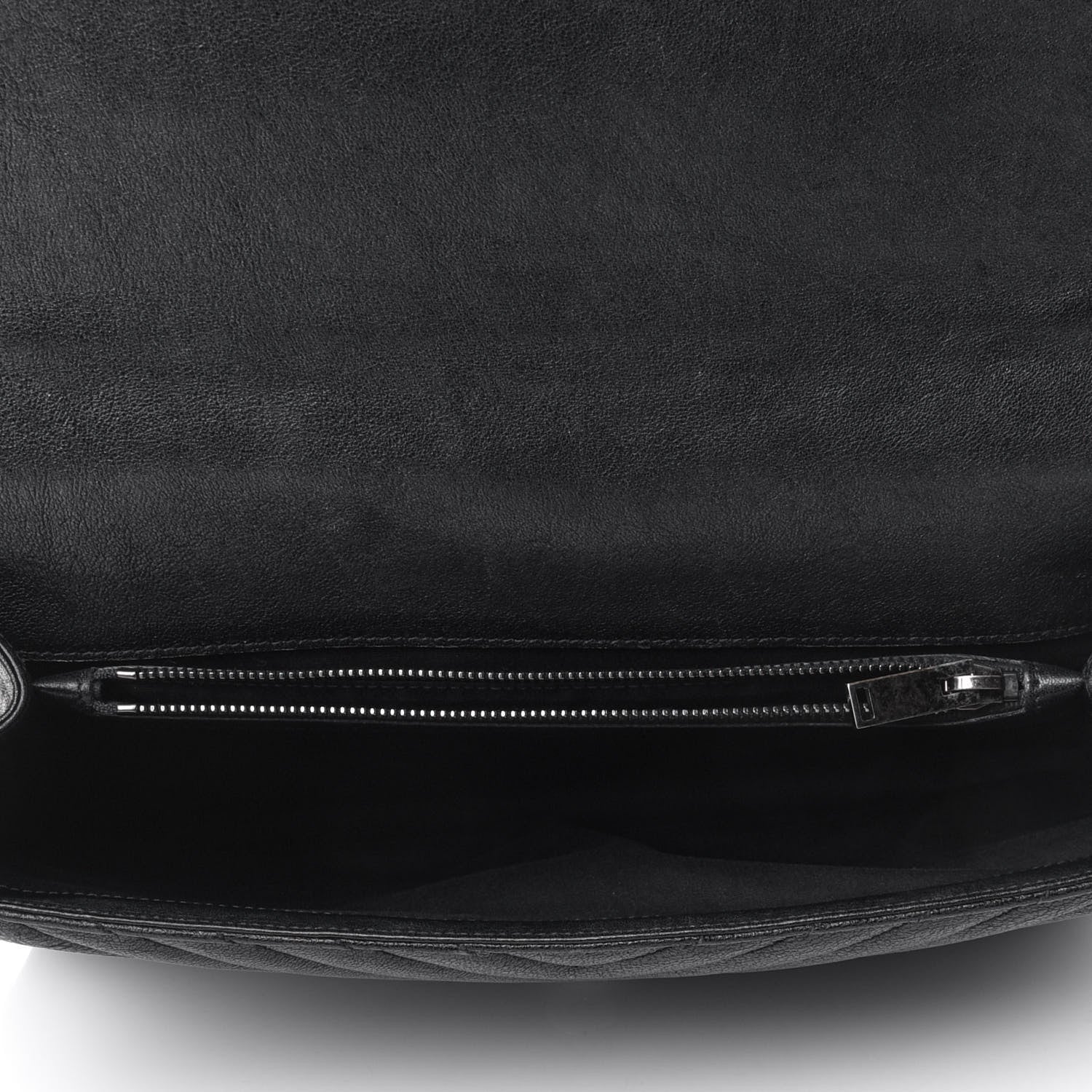 Saint Laurent Sheepskin Matelasse Chevron Monogram Large College Satchel Black 4 of 4