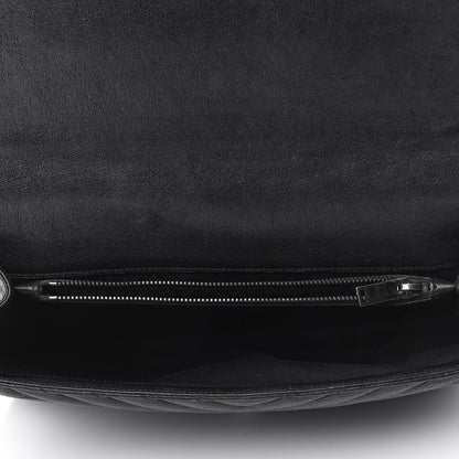 Saint Laurent Sheepskin Matelasse Chevron Monogram Large College Satchel Black 4 of 4