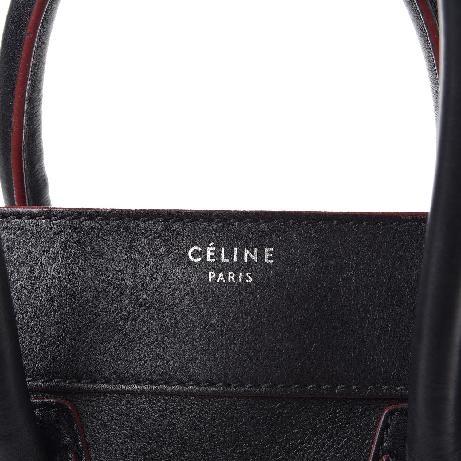 Celine Smooth Calfskin Mini Luggage Black Pink Trim 6 of 27