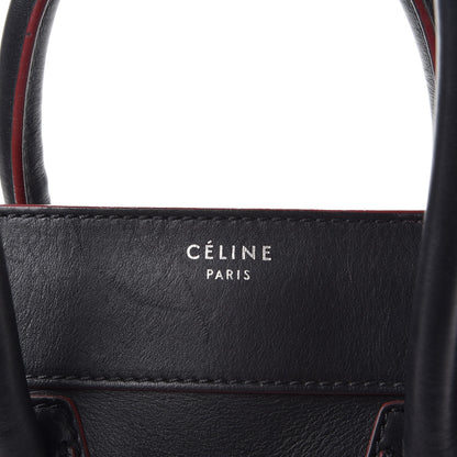 Celine Smooth Calfskin Mini Luggage Black Pink Trim 6 of 27