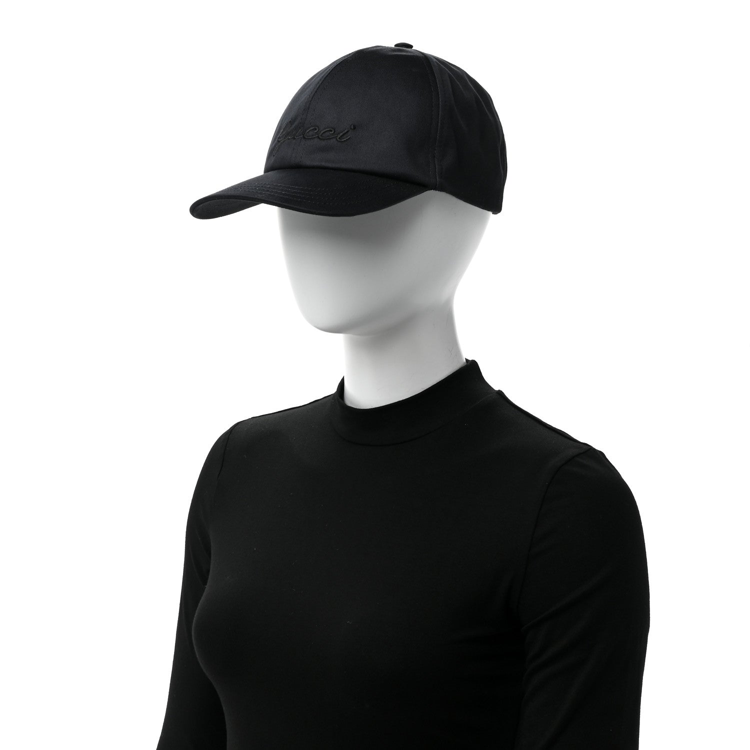 Gucci Canvas Embroidered Logo Baseball Hat XXL Black 2 of 9
