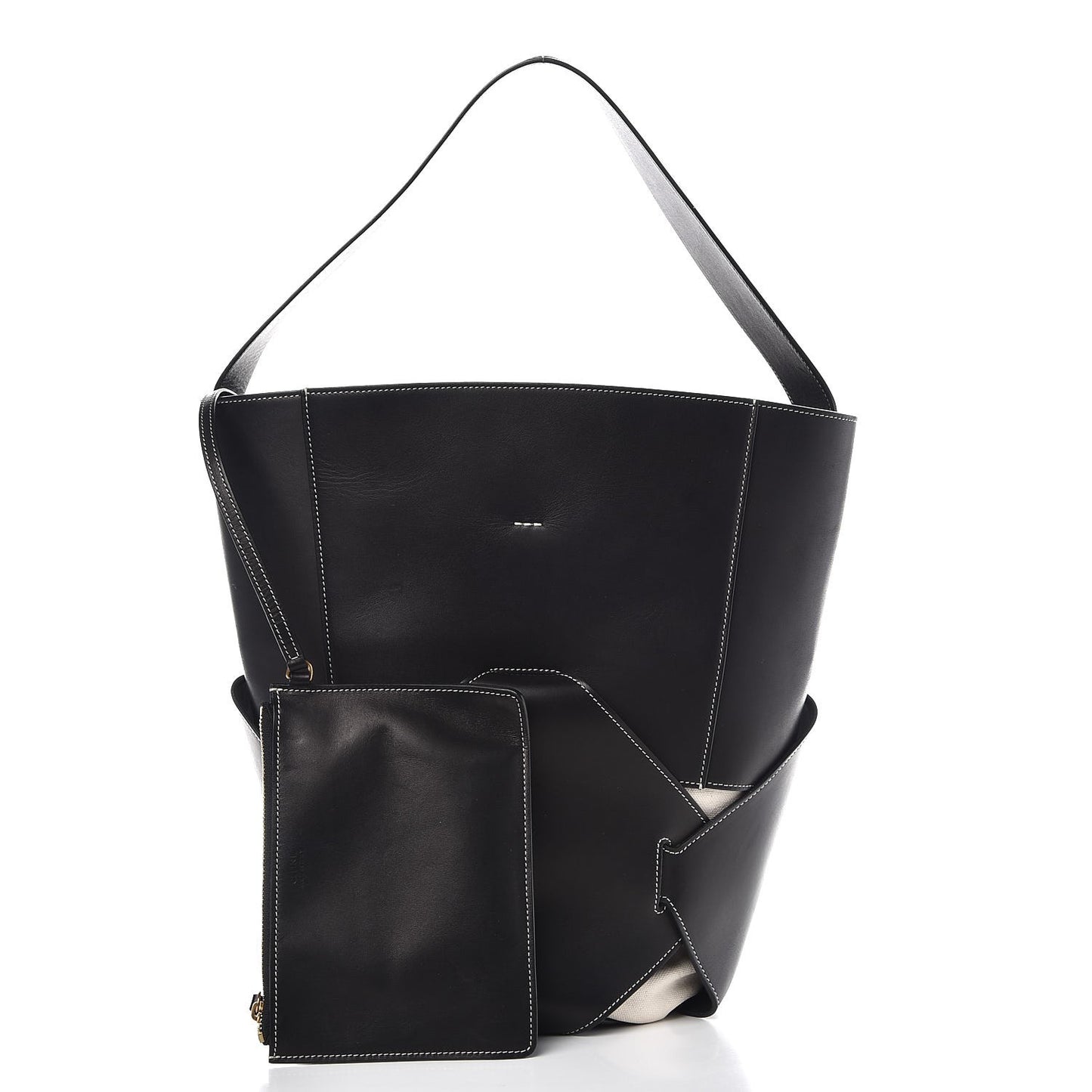 Calfskin Large Holdall Shoulder Bag Black