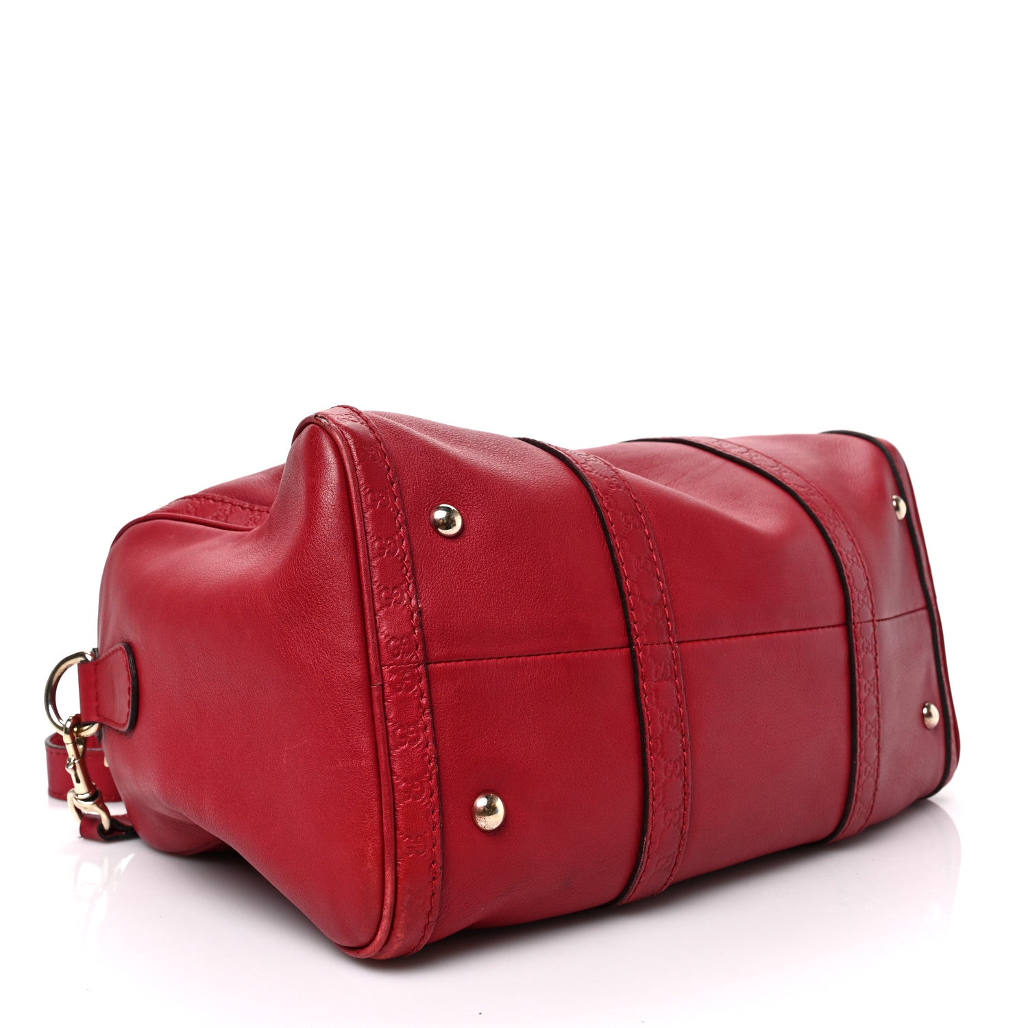 Gucci Calfskin Microguccissima Trim Medium Boston Raspberry Red 4 of 10