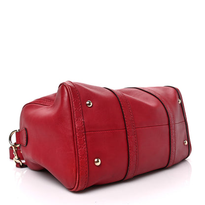 Gucci Calfskin Microguccissima Trim Medium Boston Raspberry Red 4 of 10