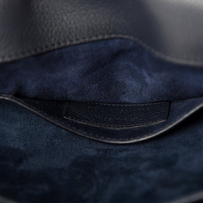 Saint Laurent Grained Calfskin Medium Monogram Sunset Navy Blue 5 of 9