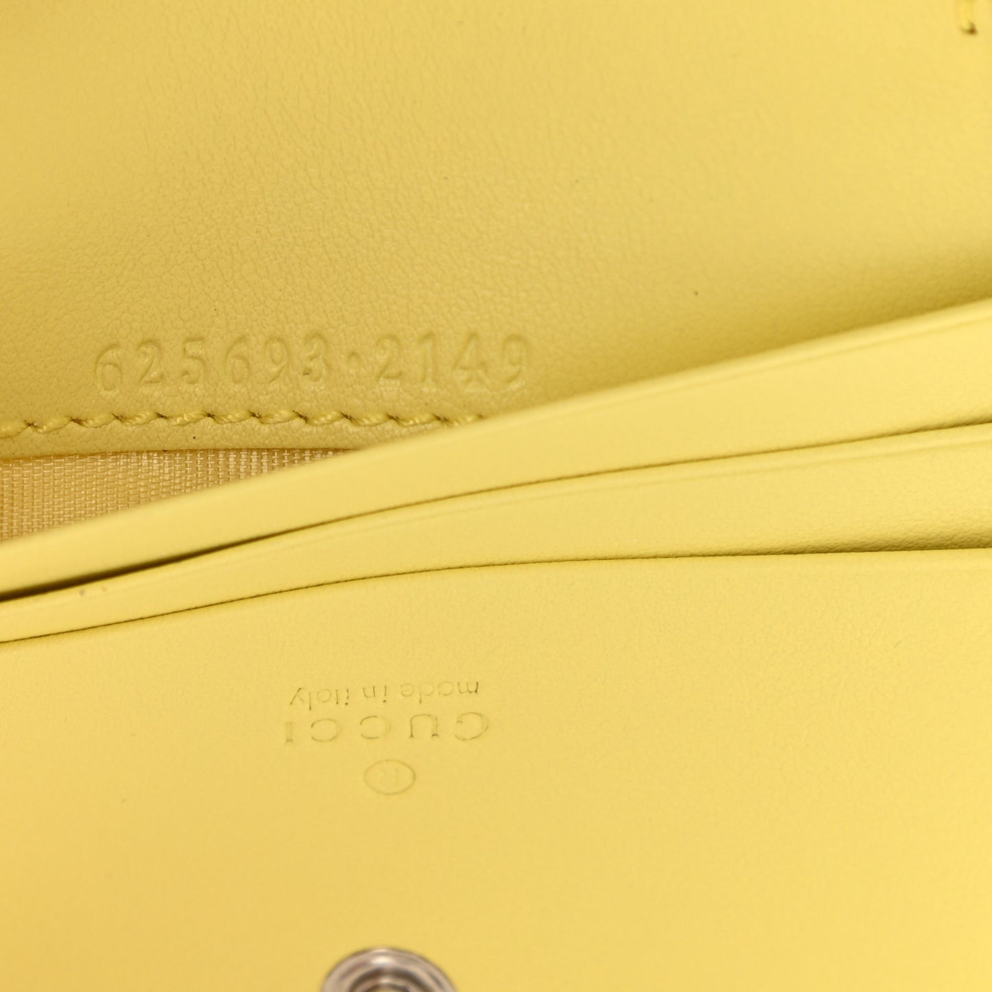 Calfskin Matelasse GG Marmont Mini Wallet On Chain Banana