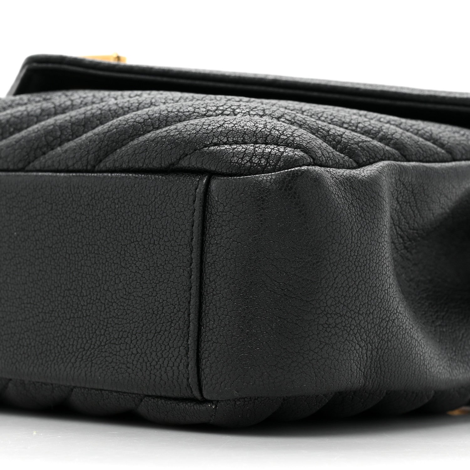 Saint Laurent Sheepskin Matelasse Chevron Monogram Medium College Bag Black 11 of 15