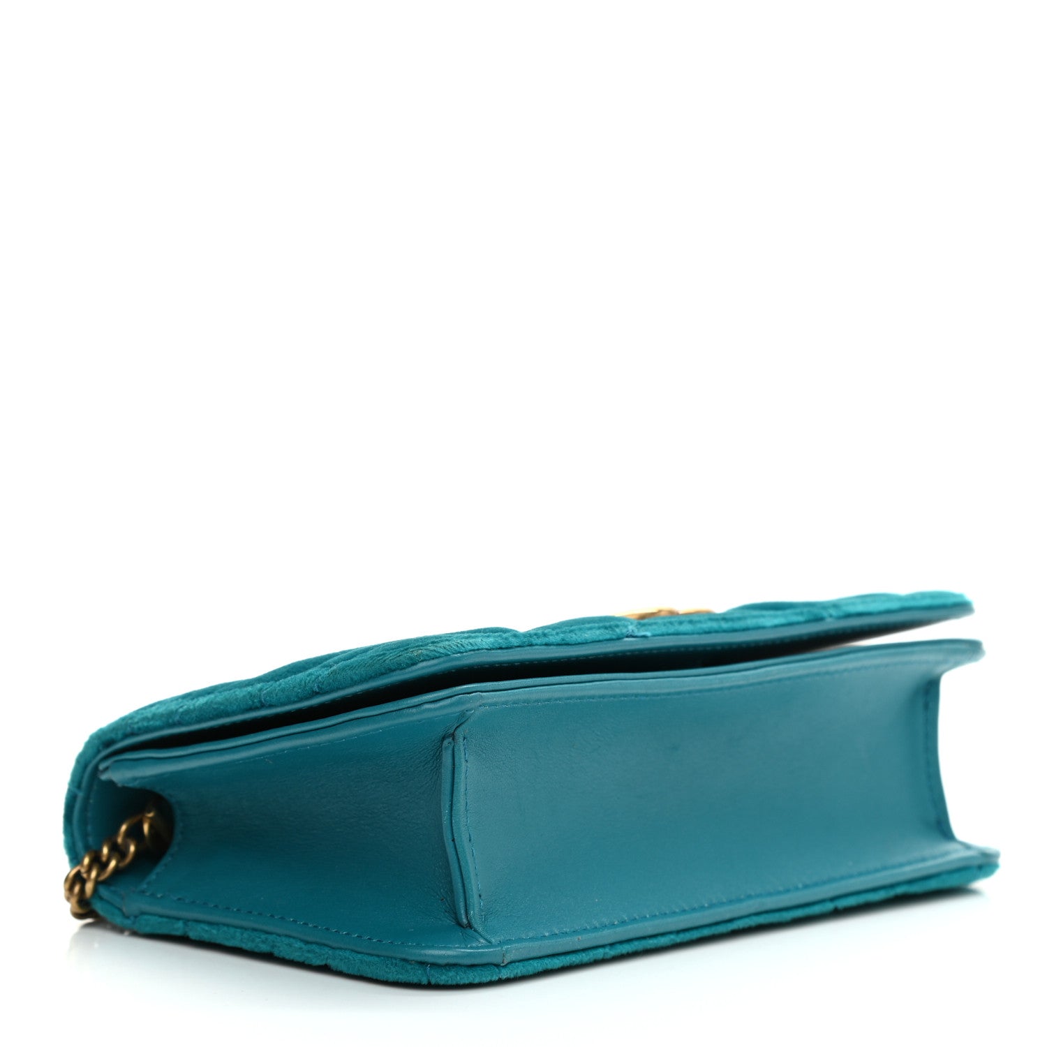 Gucci Velvet Matelasse GG Marmont Mini Bag Pavone Cyan 4 of 8