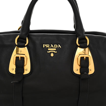 Prada Soft Calfskin Shoulder Bag Black 7 of 10