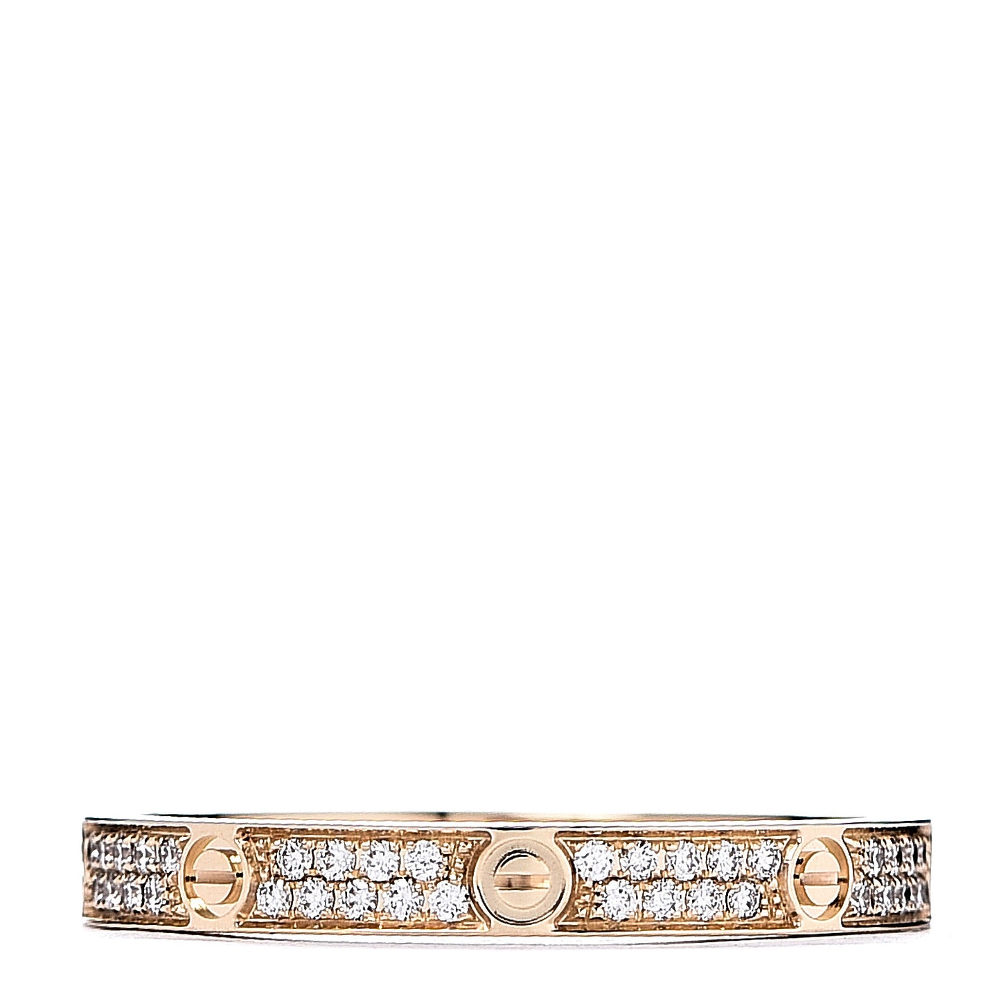18K Yellow Gold Diamond 2.6mm LOVE Paved Band Ring 55 7.25