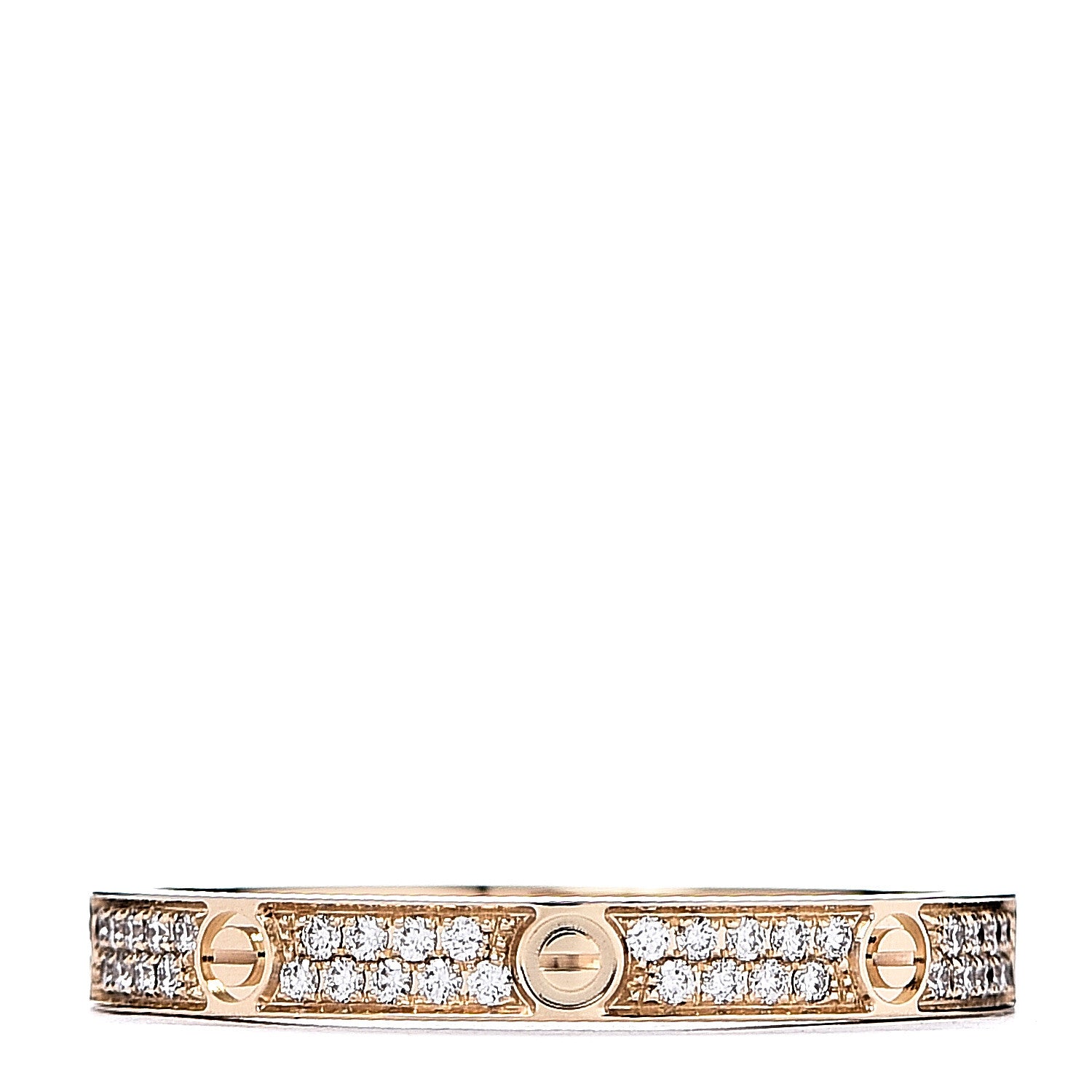 Cartier 18K Yellow Gold Diamond 2.6mm LOVE Paved Band Ring 55 7.25 1 of 6