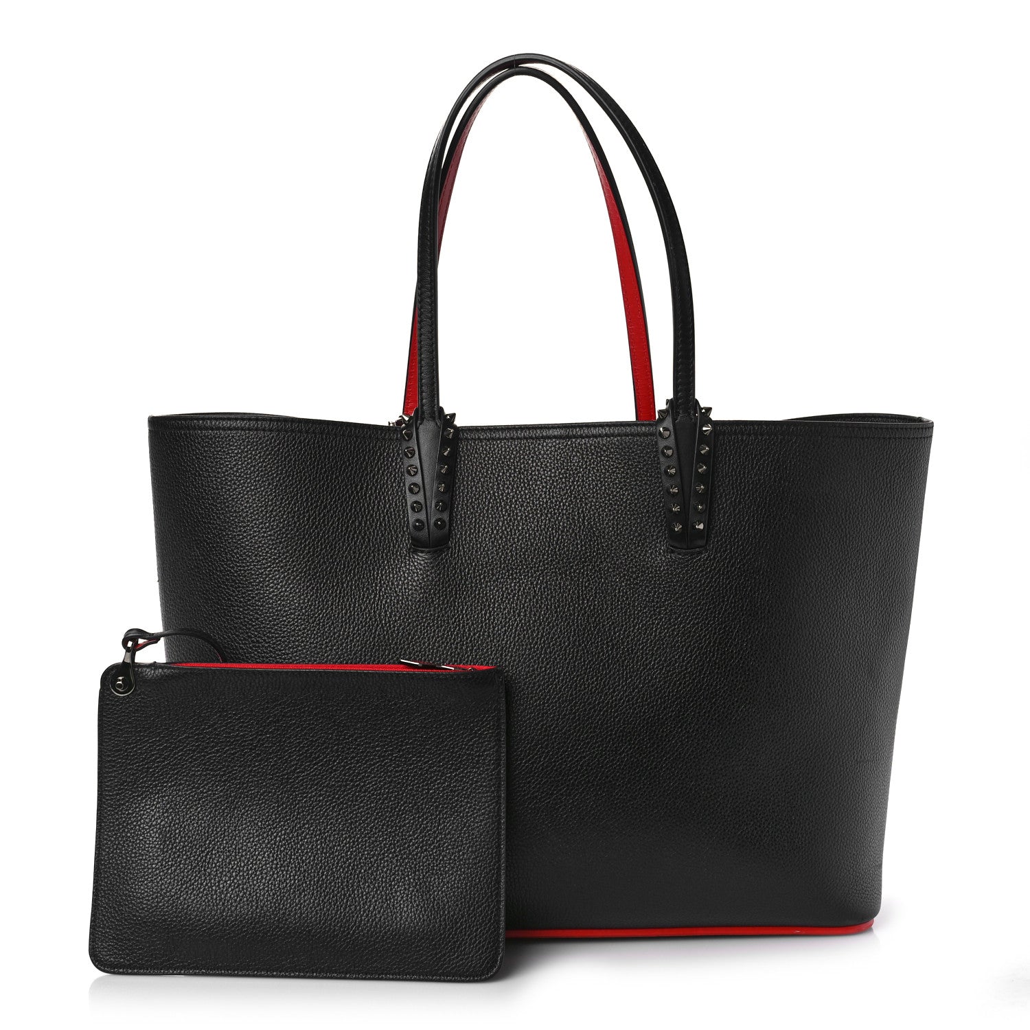 Christian Louboutin Calfskin Spikes East West Cabata Tote Black 1 of 10