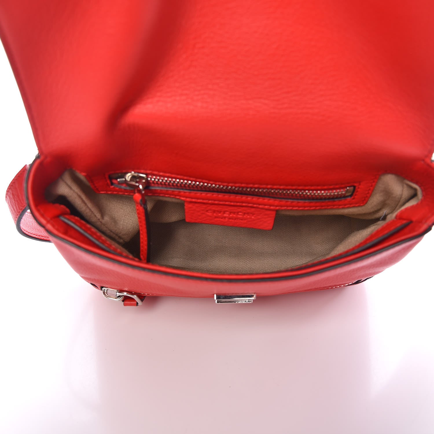 Givenchy Waxy Grained Calfskin Mini Pandora Pure Flap Bag Red 7 of 9