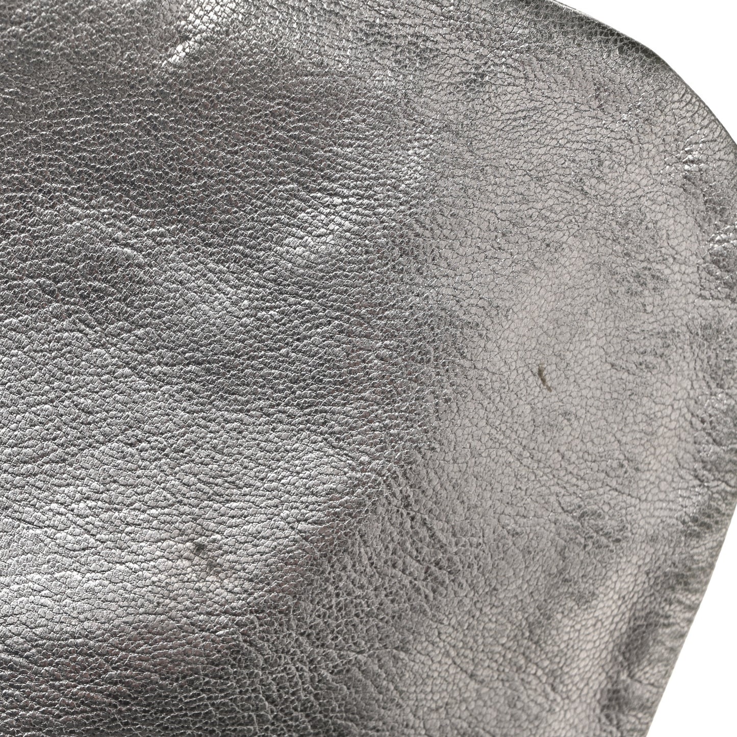 Metallic Deerskin Luxe Ligne Flap  Silver
