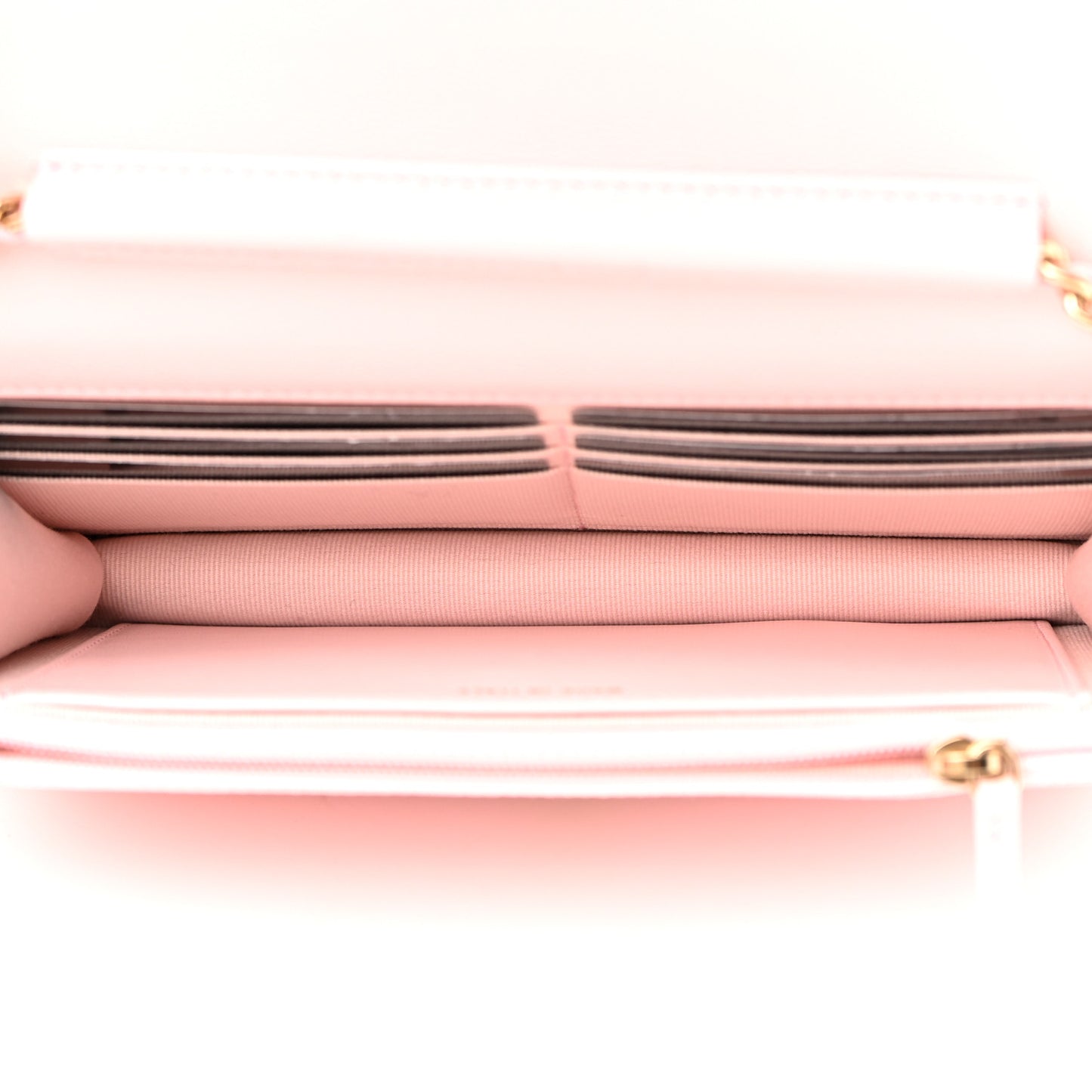 Caviar Quilted Crystal CC Wallet On Chain WOC Light Pink