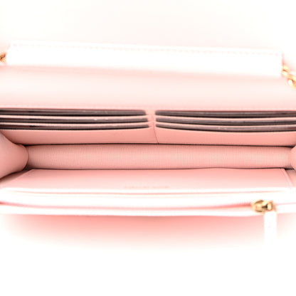 Chanel Caviar Quilted Crystal CC Wallet On Chain WOC Light Pink 5 of 11