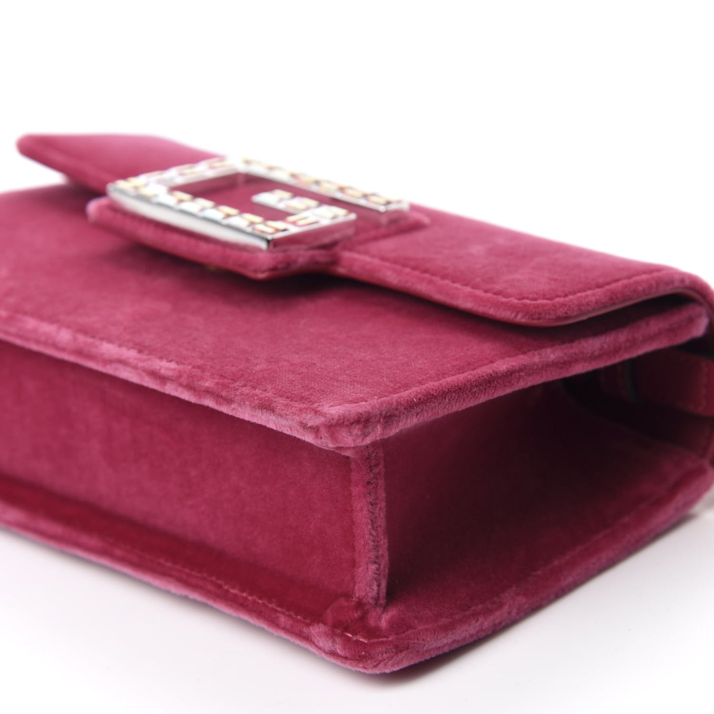 Velvet Crystal Square G Shoulder Bag Light Raspberry Rose