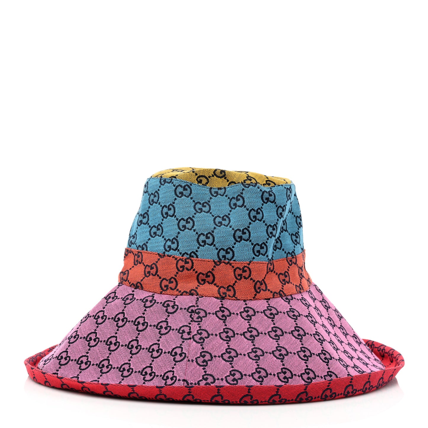 Monogram Multicolor Wide Brim Hat M Pink Multicolor