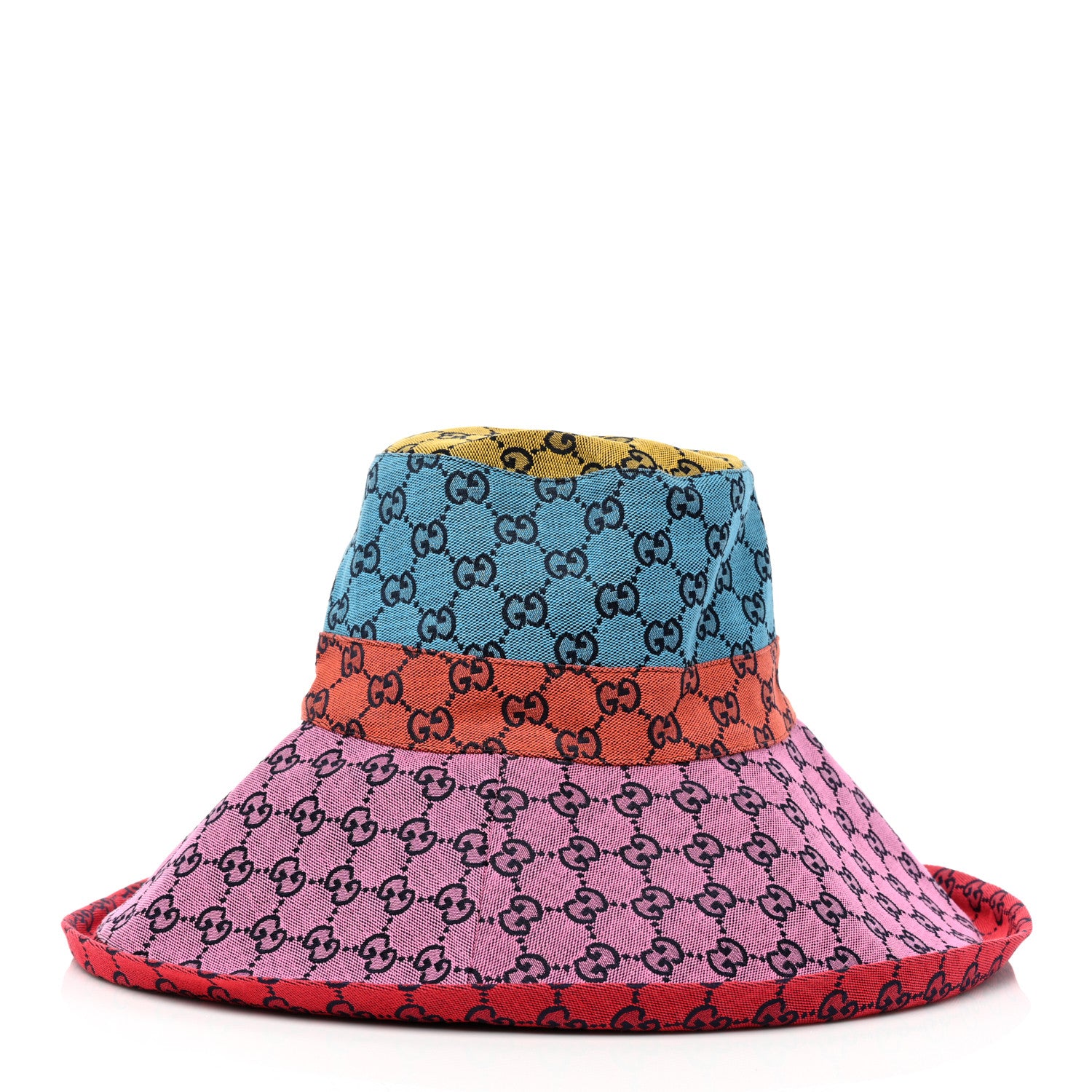Gucci Monogram Multicolor Wide Brim Hat M Pink Multicolor 5 of 9