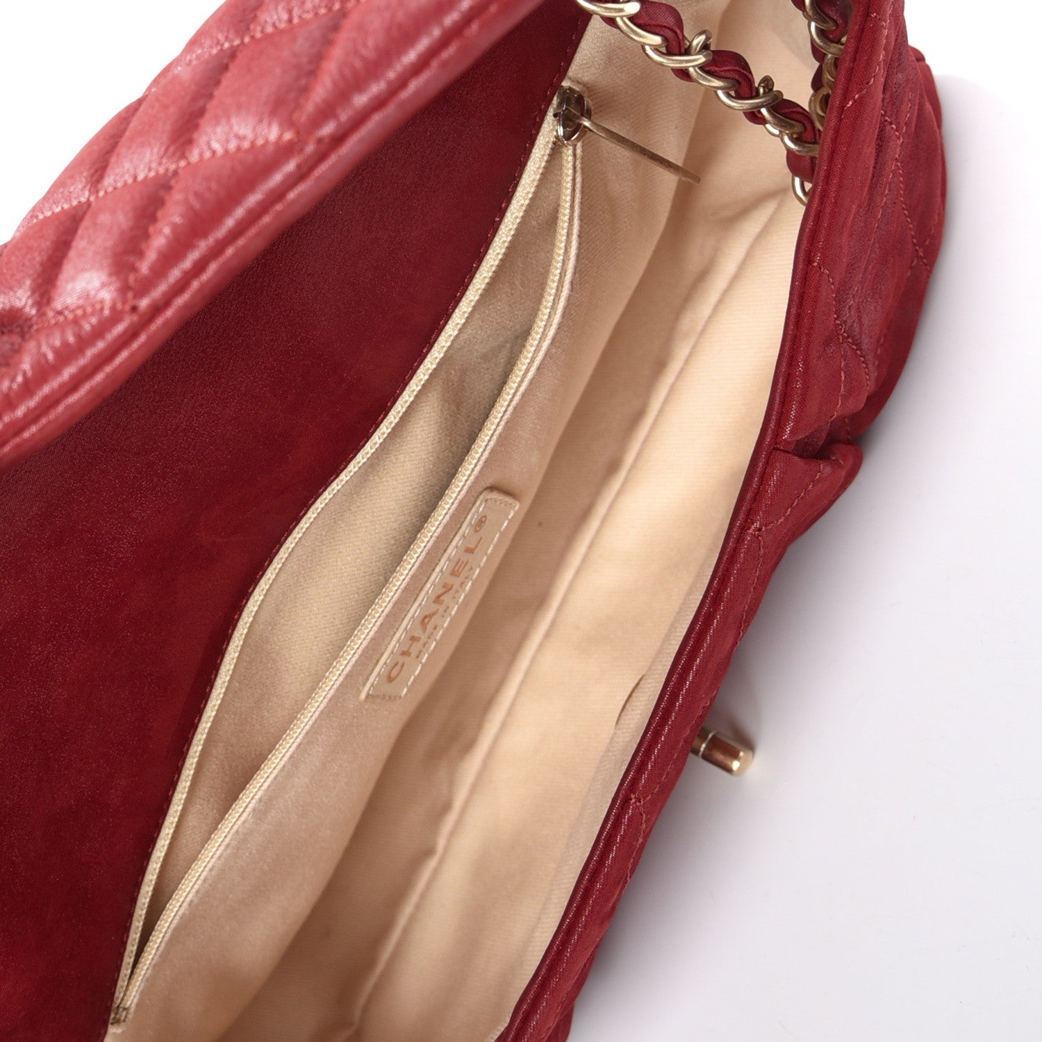 Chanel Iridescent Calfskin Large Chic Quilt Flap Red 4 of 16