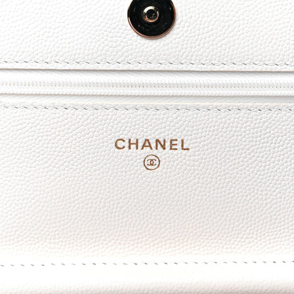 Chanel Caviar Quilted Wallet On Chain WOC White 6 of 11
