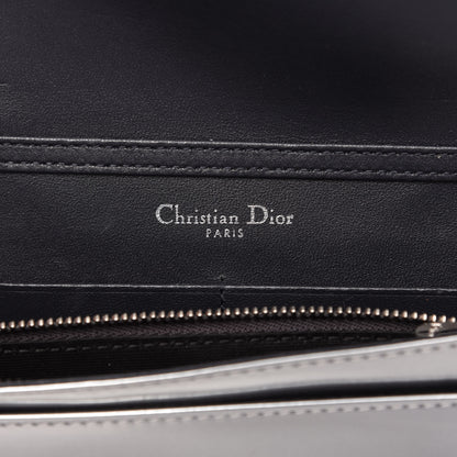 Christian Dior Metallic Patent Micro-Cannage Diorama Wallet on Chain Pouch Silver 8 of 10