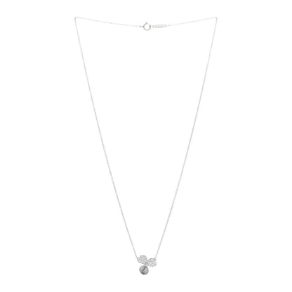 Tiffany Platinum Diamond .17ctw Small Paper Flowers Pendant Necklace 3 of 5