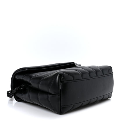 Saint Laurent Calfskin Y Quilted Monogram Monochrome Toy Loulou Crossbody Bag Black 3 of 10