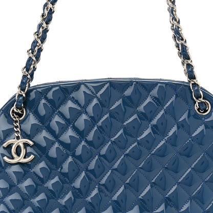 Chanel Patent Quilted Large Just Mademoiselle Bowling Bag Dark Blue 8 of 11
