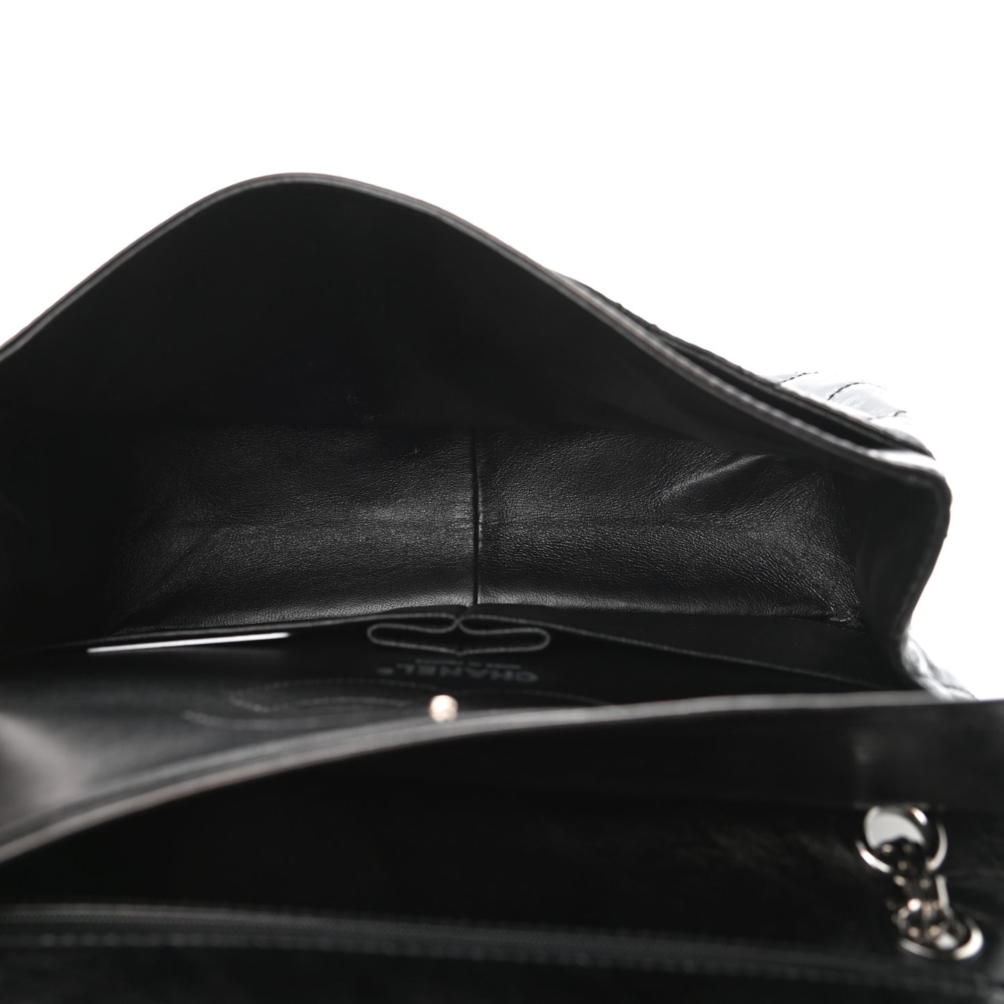 Metallic Aged Calfskin Quilted 2.55 Reissue 226 Flap Black