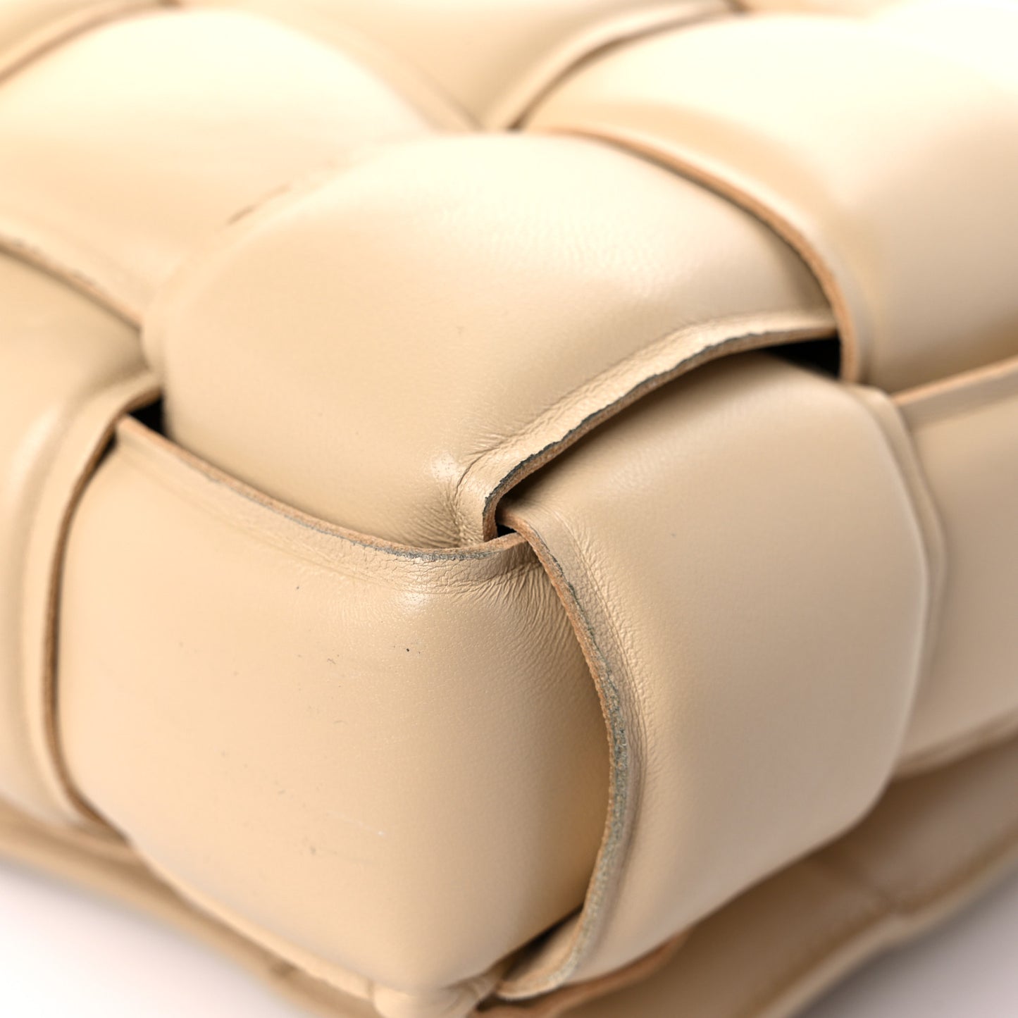 Nappa Maxi Intreccio Padded Cassette Crossbody Bag Porridge