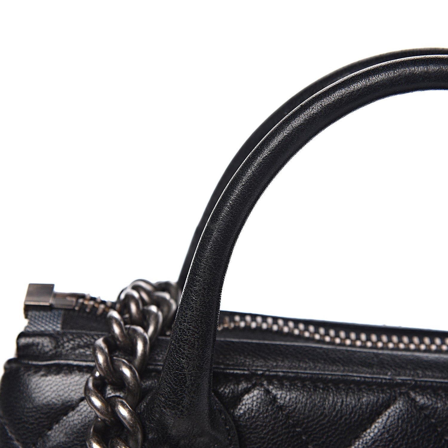 Chanel Shiny Sheepskin Quilted Small Shopping Tote Black 15 of 16