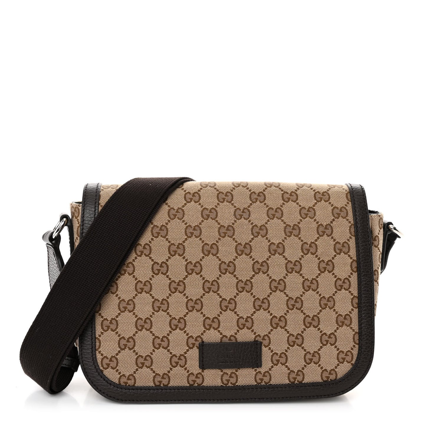 Monogram Flap Messenger Bag Beige Dark Brown