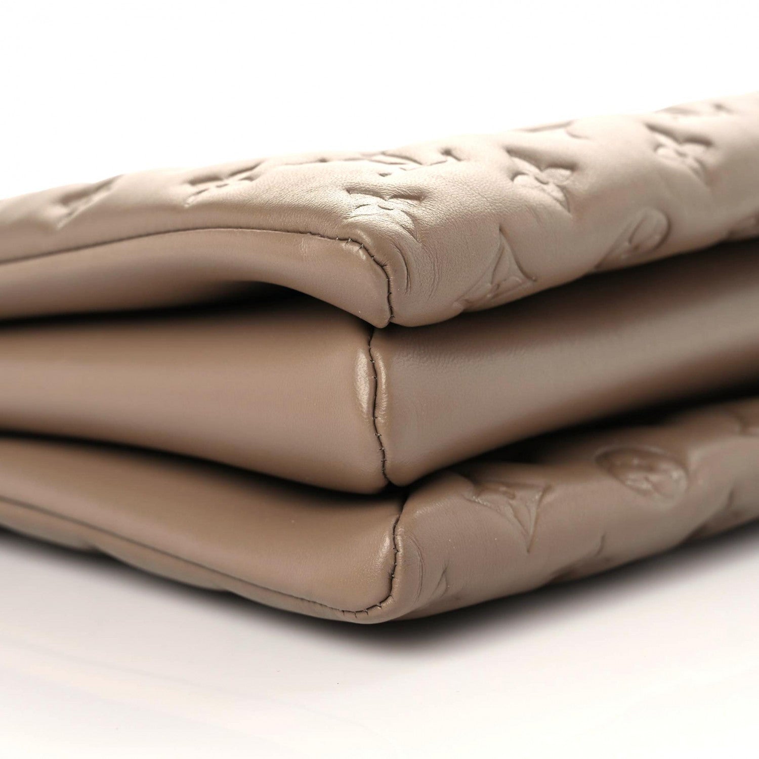 Louis Vuitton Lambskin Embossed Monogram Coussin MM Taupe 5 of 9