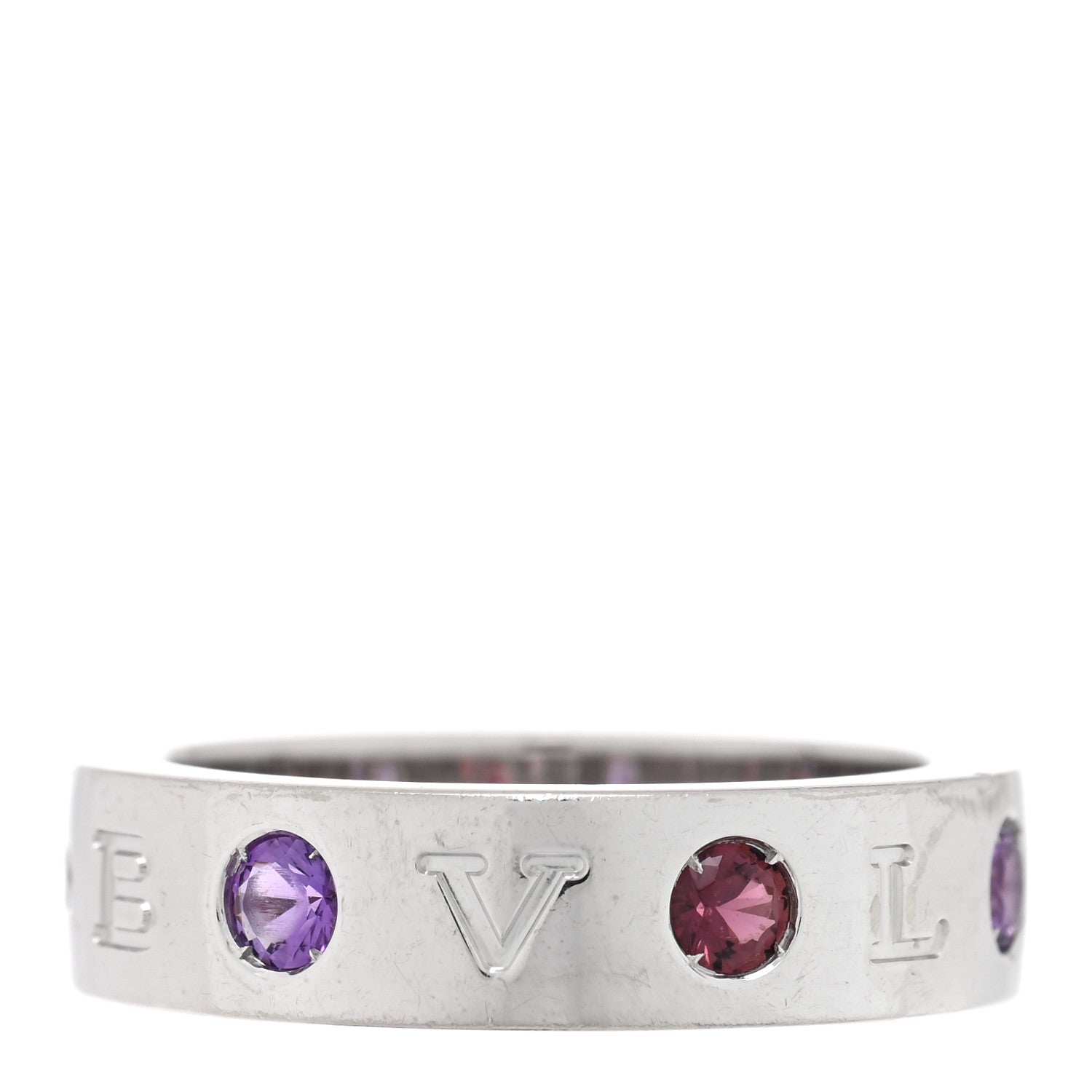 Bulgari 18K White Gold Diamond Pink Tourmaline Amethyst Roman Sorbets Ring 52 6 1 of 4