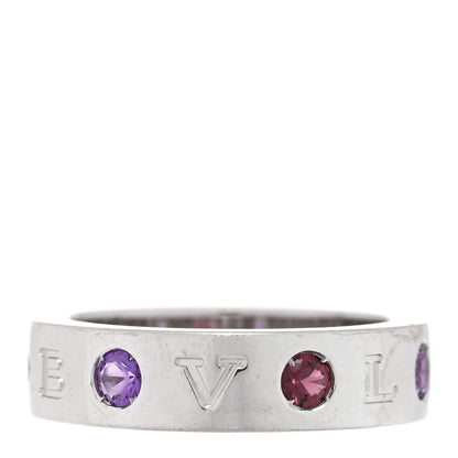 Bulgari 18K White Gold Diamond Pink Tourmaline Amethyst Roman Sorbets Ring 52 6 1 of 4