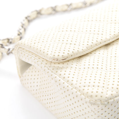 Chanel Lambskin Perforated East West Flap White 12 of 16