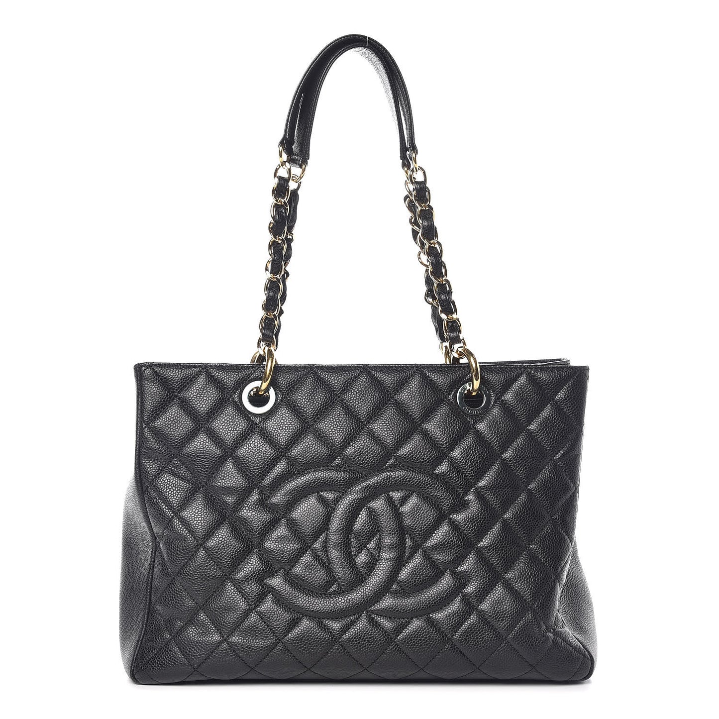 Caviar Quilted Grand Shopping Tote GST Black
