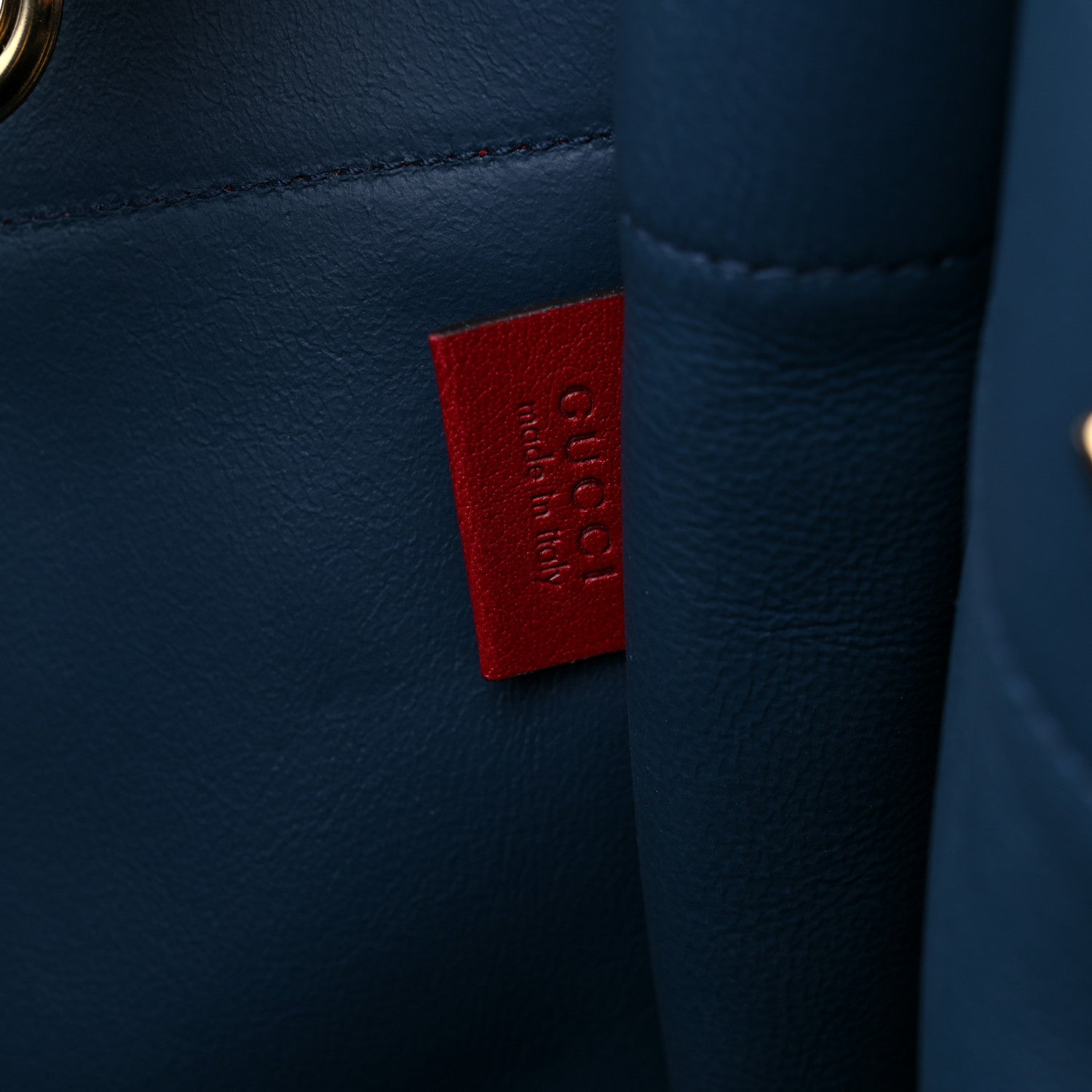 Gucci Suede Calfskin Large Rajah Chain Tote New Blue Romantic Cherry 8 of 11