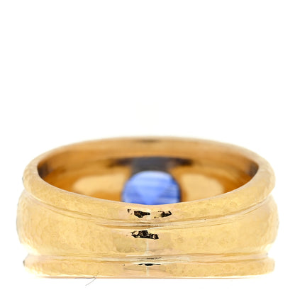 Elizabeth Locke 19K Yellow Gold Diamond Blue Sapphire Cigar Band Ring 51 5.75 3 of 4