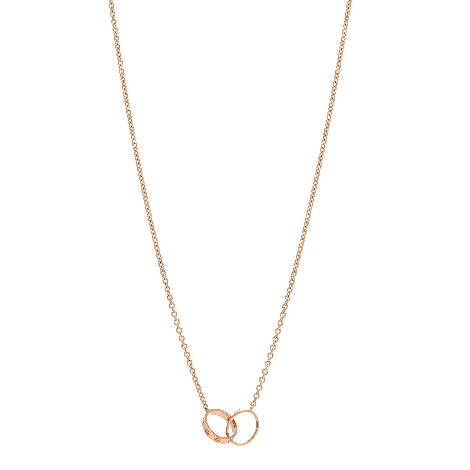 Cartier 18K Pink Gold Interlocking LOVE Necklace 1 of 8