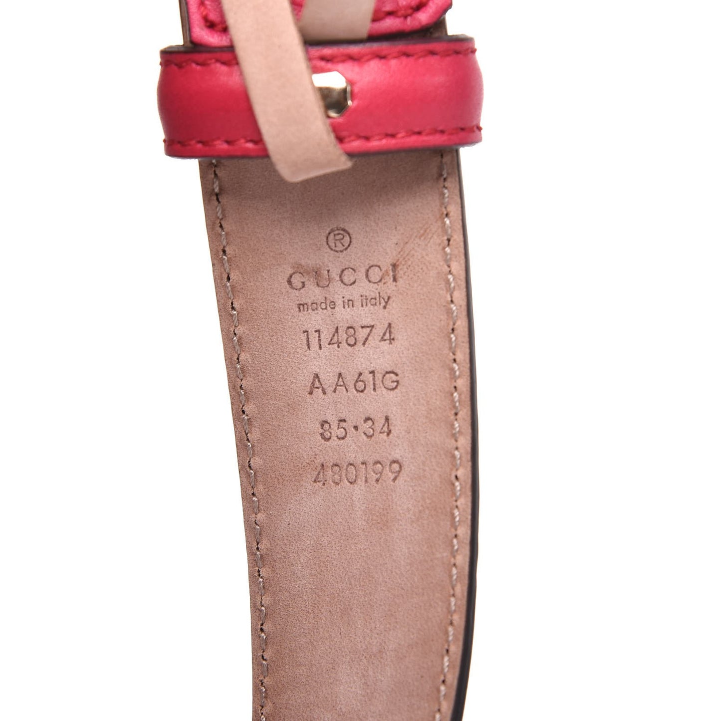 Guccissima Interlocking G Belt 85 34 Pink