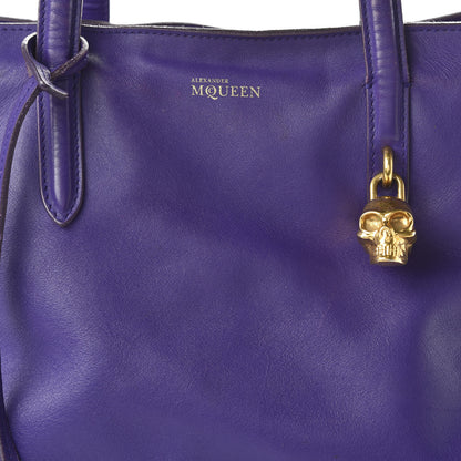 Alexander McQueen Calfskin Large Skull Padlock Zip Around Tote Purple 9 of 12