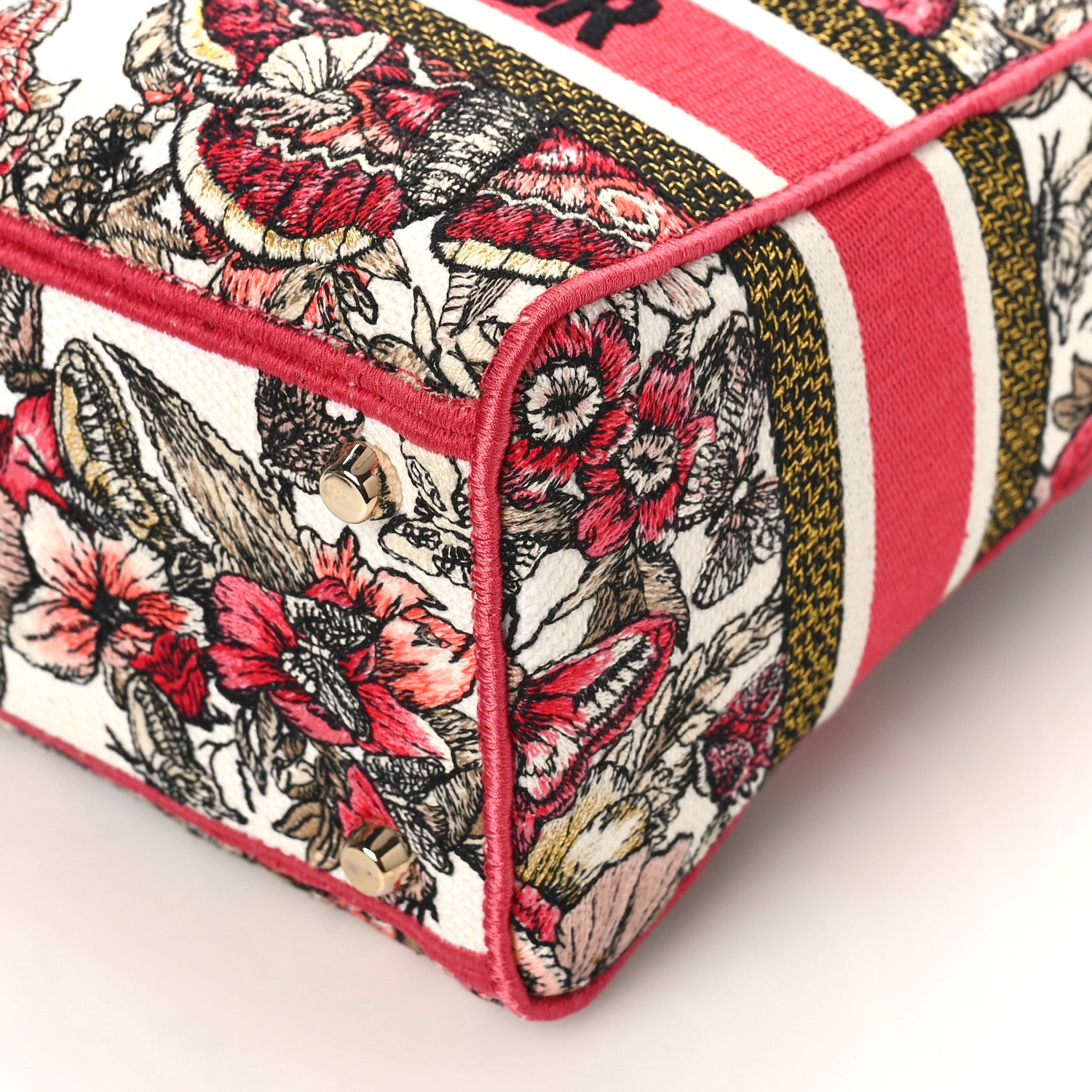 Christian Dior Canvas Embroidered Butterfly Print Medium Lady D-Lite Multicolor 8 of 8