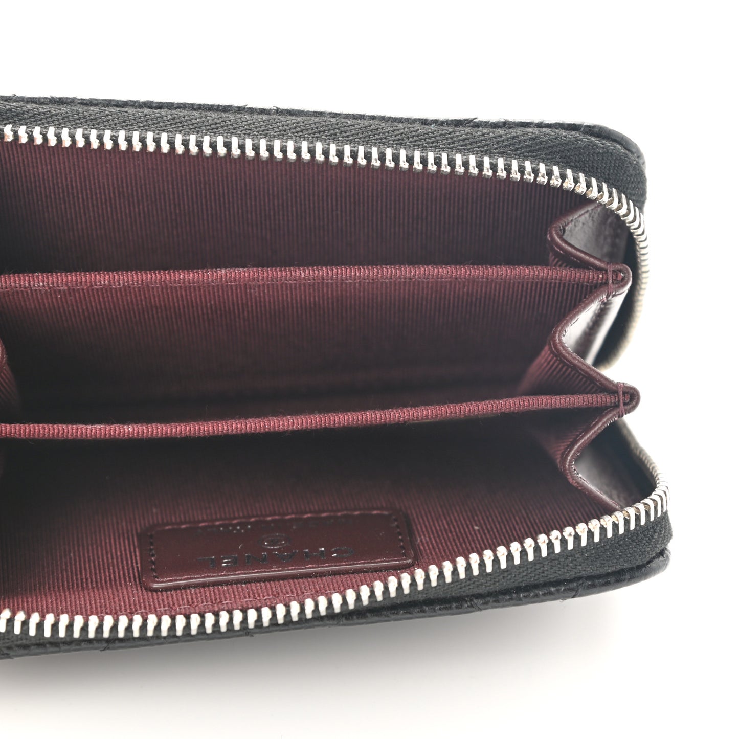 Caviar Quilted Classic Zipped Coin Purse Black