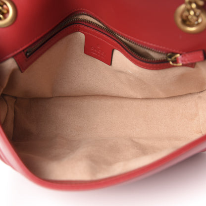 Gucci Calfskin Matelasse Small GG Marmont Shoulder Bag Hibiscus Red 6 of 12