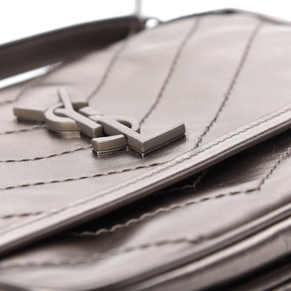 Saint Laurent Crinkled Calfskin Matelasse Monogram Baby Niki Chain Satchel Platinum 11 of 11