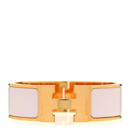 Hermes Enamel Wide Clic Clac H Bracelet GM White 1 of 5