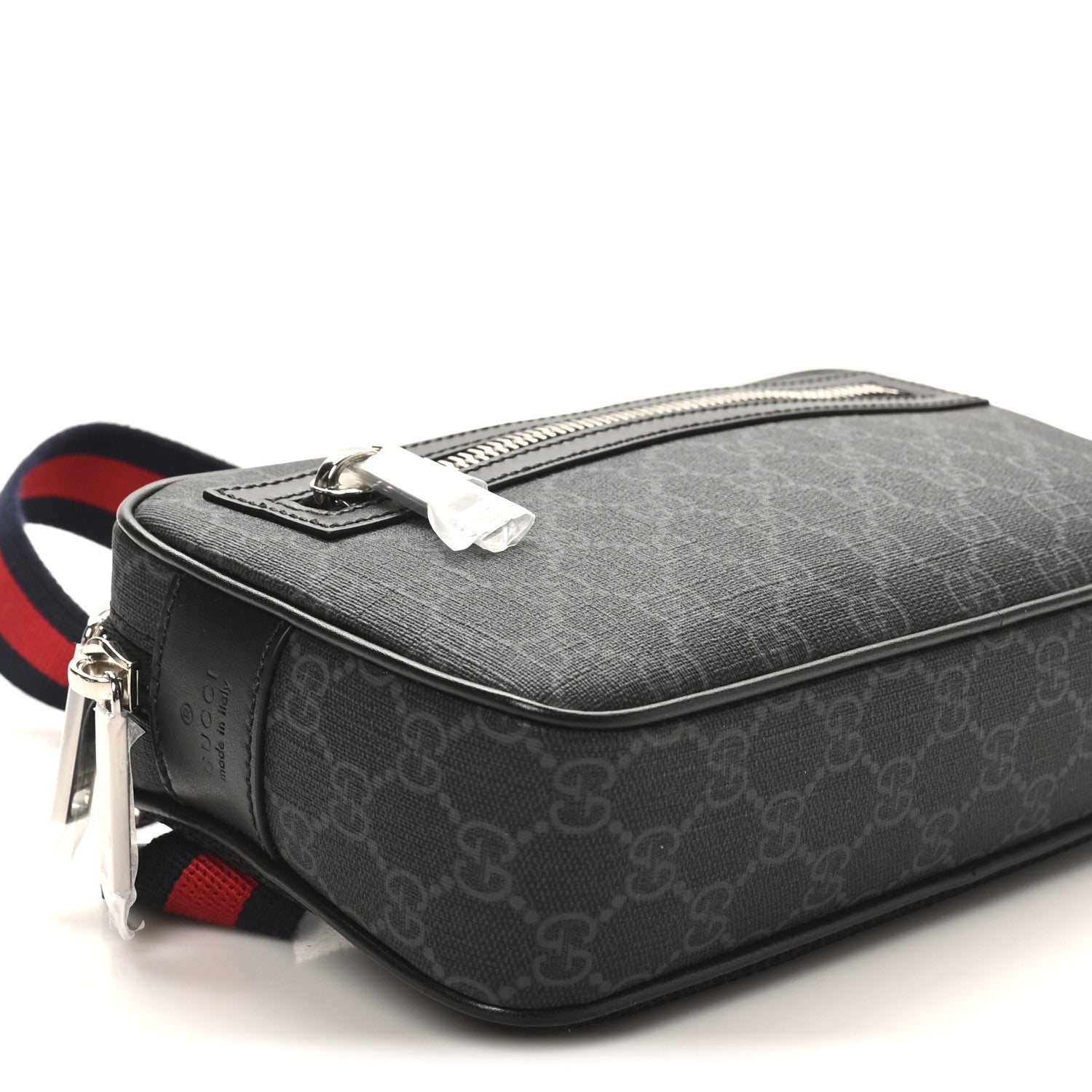 Gucci Soft GG Supreme Monogram Web Belt Bag Black Grey 8 of 9