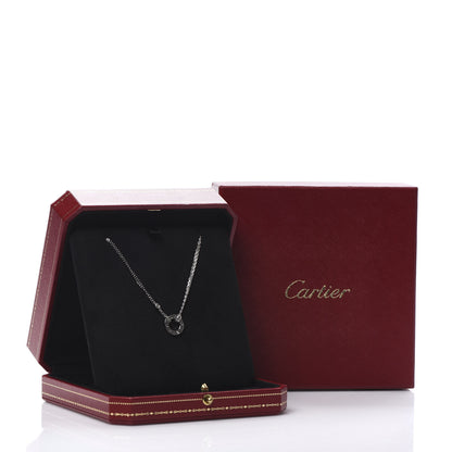 Cartier 18K White Gold 2 Diamond LOVE Necklace 7 of 7